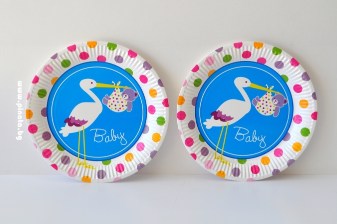 Хартиена парти чинийка Честито Бебе момче /Добре дошъл/ 8бр пакет