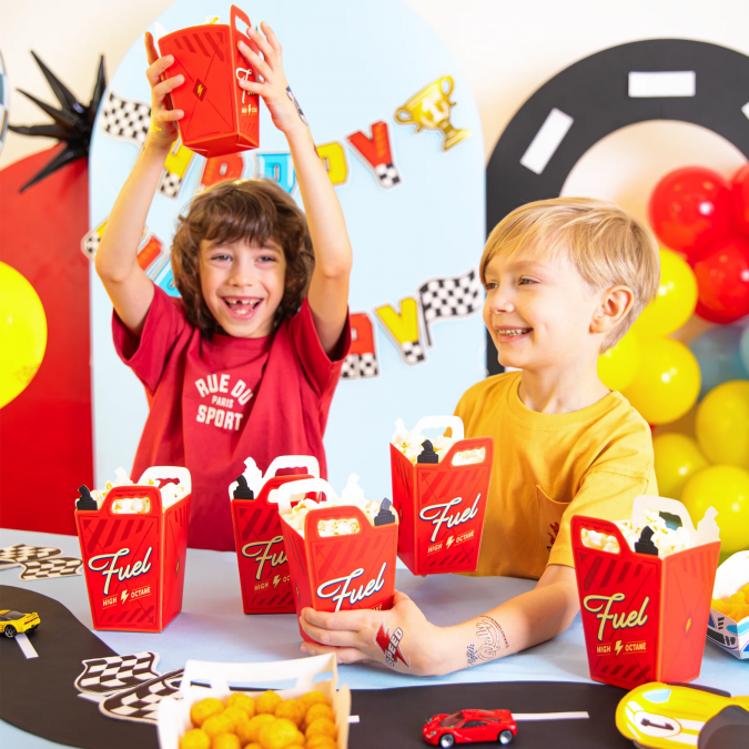 Кутийки за пуканки или сладки Спортни коли, 6 бр. в опаковка /Pp/