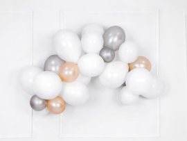 Балон цвят бял /pure white/ пастел, диаметър 30 см, 10 бр. в пакет /Pd/