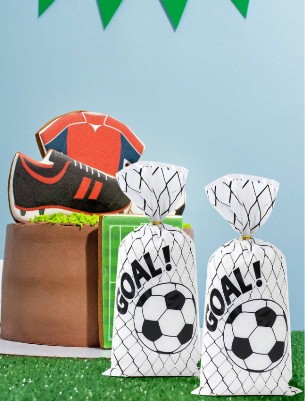 Подаръчни торбички, пликове за сладки Футбол,12х27см, 25 бр. в опаковка /Ch/