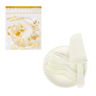 Парти комплект - чинийки, вилички и лопатка за торта, 10 броя /Km/