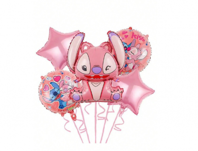 Комплект 5 бр. фолиеви балони Ейнджъл и Стич /Ch/