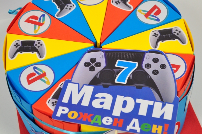 Хартиена торта с декорация и персонализация Плейстейшън