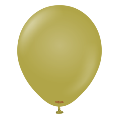 Балон цвят маслина зелено / Olive green, Калисан, диаметър 30 см, 10 бр. в пакет