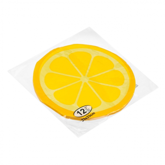 Парти салфетки Лимон, 33х33 см, 12бр. в пакет /Mb/