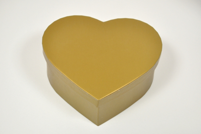 Кутия за подарък сърце, цвят злато, 18/15/6,5см /Sa/