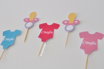 Топер за мъфини Бебе момиче, 6 бр. в опаковка