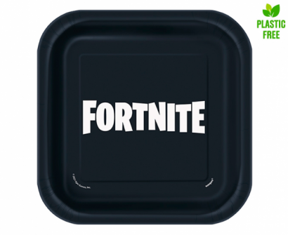 Хартиена парти чинийка Фортнайт / Fortnite, 8 бр. в пакет 17,4 х 17,4 см, лиценз Gd