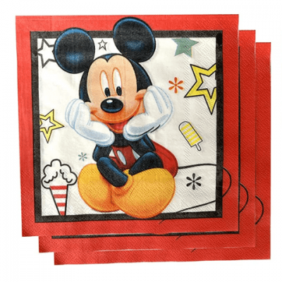 Парти салфетки Мики Маус, 33х33 см /Gx/