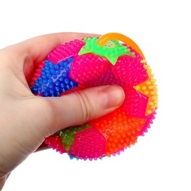 Гумена топка /антистрес/ с ластик, звук и Led светлина /Li/