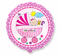 Фолиев балон Бебе момиче количка / Baby Buggy Girl 40 см, Flexmetal /Gd/