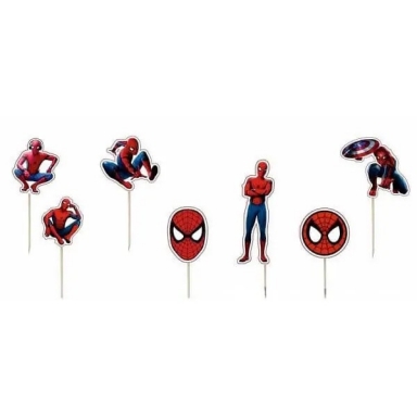 Топер за мъфини и торта Спайдърмен, 8 брoя /Pe/