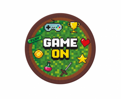 Хартиена чинийка Геймърски рожден ден Майнкрафт / Game on, 18 см. 6бр. /Gd/