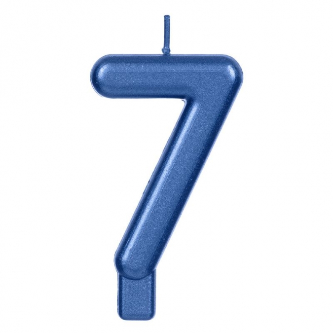 Свещичка цифра 2, цвят син металик /Mb/
