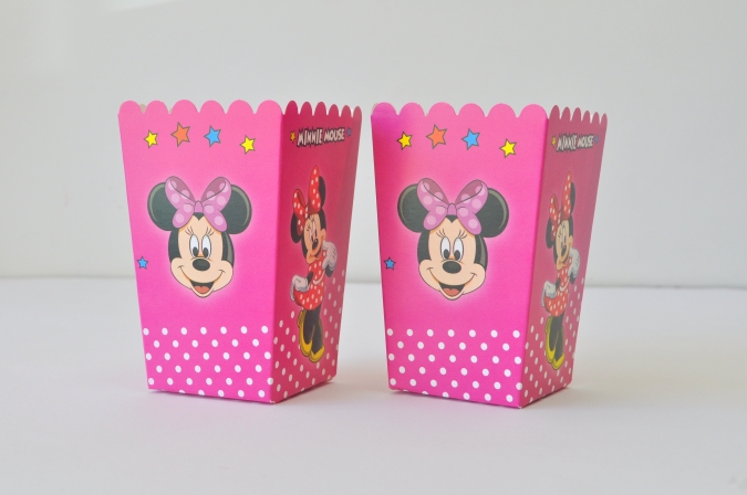 Кутийки за пуканки или сладки Мини Маус - 8 бр. в пакет /Tr/