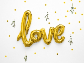 Фолиев надпис LOVE, 103х70см, цвят злато /Pd/