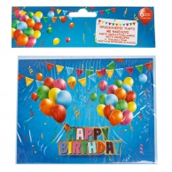 Покана за рожден ден Балони, с включени пликове, 6 бр. в опаковка /Mb/