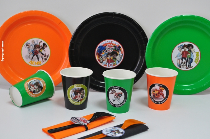 Персонализирана хартиена парти чинийка Бакуган, 6бр. пакет