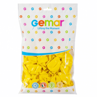 Балон цвят жълт, диаметър 30 см, 100 бр. в пакет, Gemar G110 #002