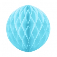Висяща декорация - топка тип пчелна пита, ф 30 см, цвят светло син  /Pp/