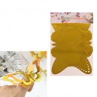 3D пеперуди за декорация, златни, 6 броя /Km/