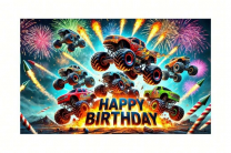 Винил за фон Monster Truck, Хот Уилс, размер 150х100см /Ch/