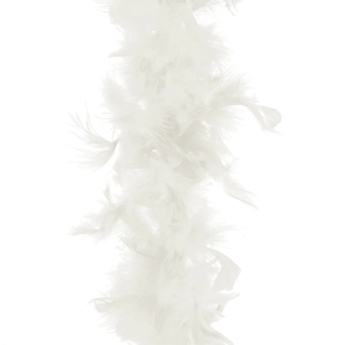 Бял шал/боа/ от пера, 190см /Pp/