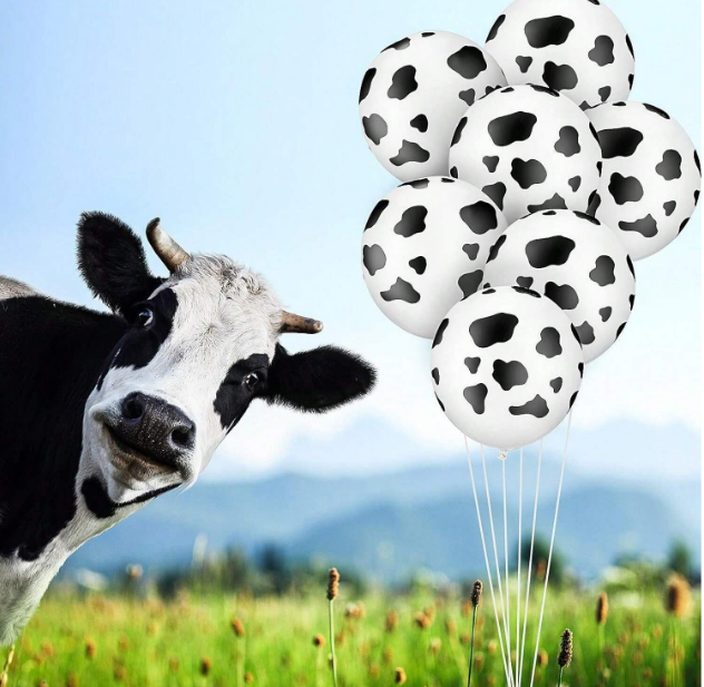 Комплект 10бр. балони с печат Крава, животни ферма /Ch/