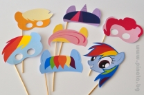 Пропсове за забавни снимки Малкото Пони, 7 бр. пакет