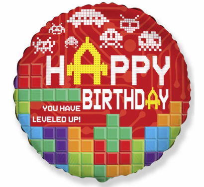 Фолиев балон Лего Блокчета Игра / Level Up Bricks 40 см, Flexmetal /Gd/