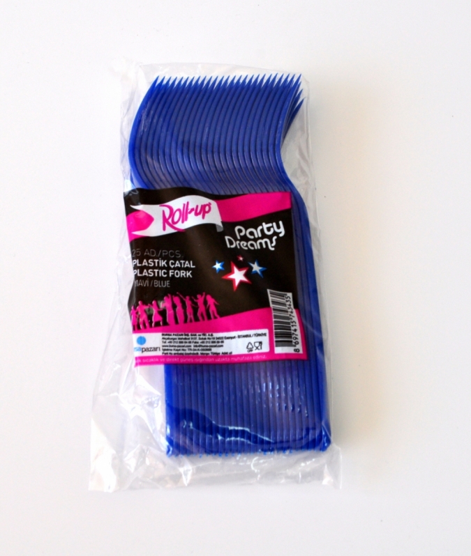 Парти вилички,  тъмно сини 10бр пакет