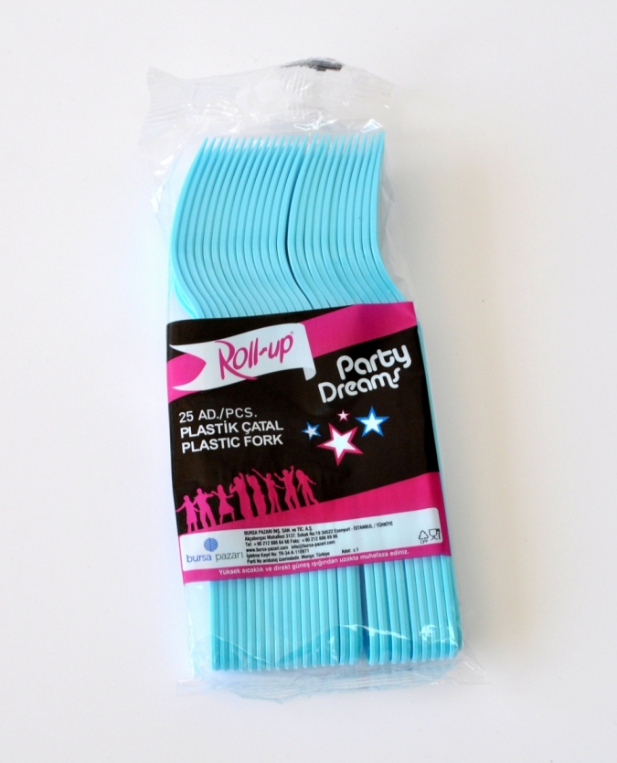 Парти вилички,  светло сини 10бр пакет