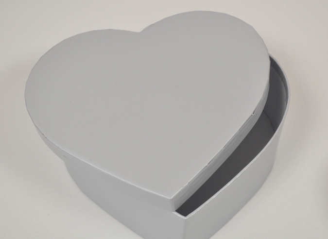 Кутия за подарък сърце, цвят сребро, 20/18/7,5см /Sa/