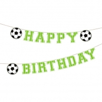 Банер гирлянд Футбол с текст Happy Birthday и 3 топки, 2,50 м дължина /Pp/