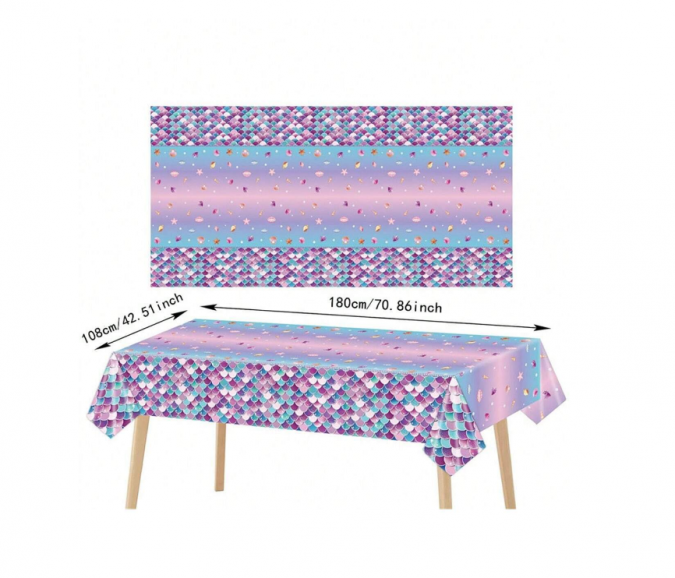 Парти покривка Русалка, подводен свят, 120х180 см /Ch/