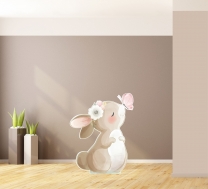 Фигурка за декорация Зайче с пеперуда, свободно стояща, 40 см pvc