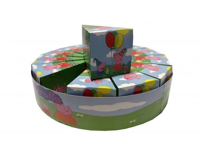 Комплект 13 парчета /заготовки за хартиена торта Пепа Пиг, с вкл. ринг за декорация /Mr/