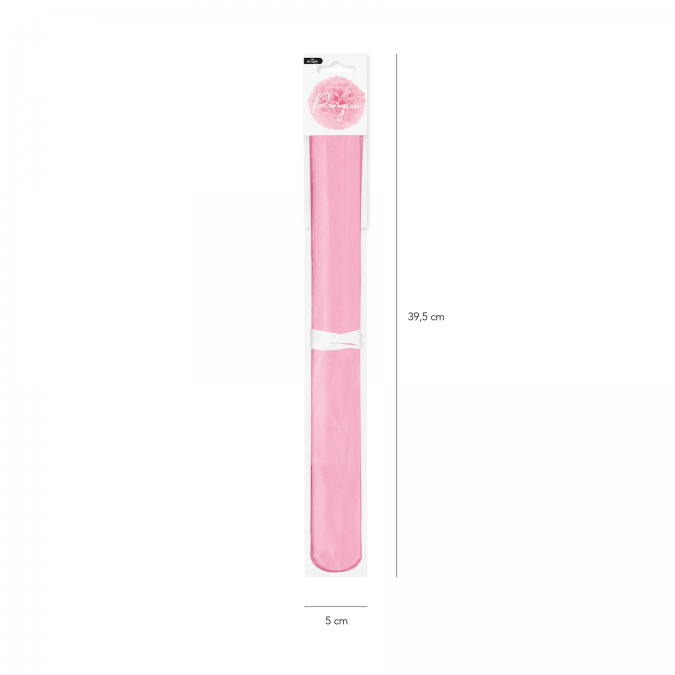 Помпон от розова тишу хартия 35 см /Pp/