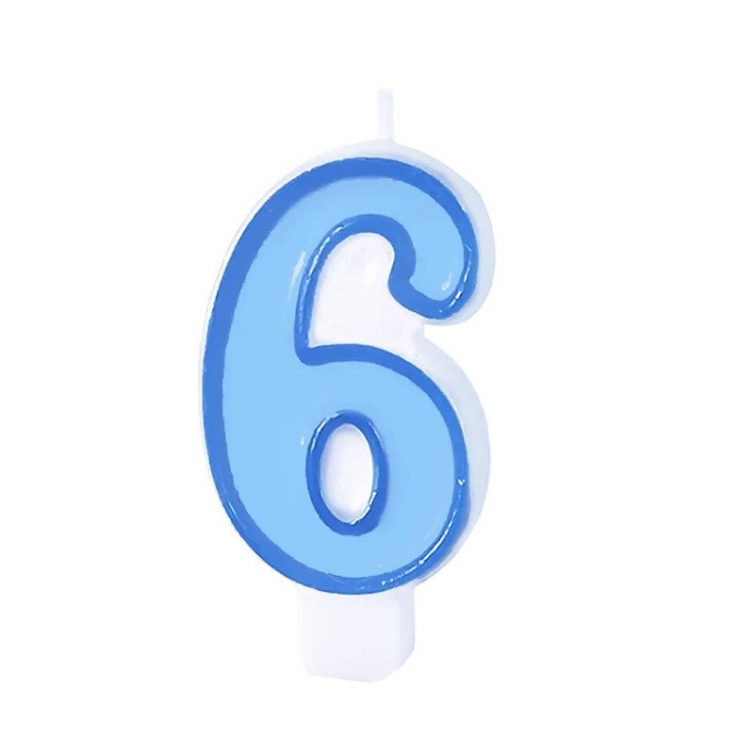 Свещичка цвят син, цифра 0 /Pp/