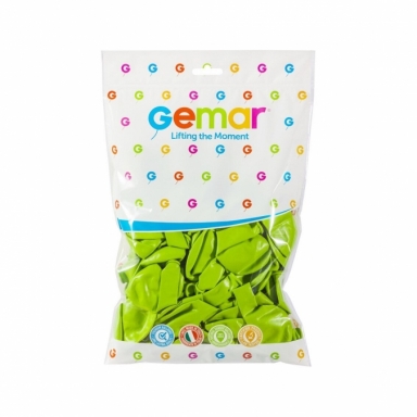 Балон цвят Светло зелен, диаметър 30 см, 100 бр. в пакет, Gemar G110 #011 /Uk/