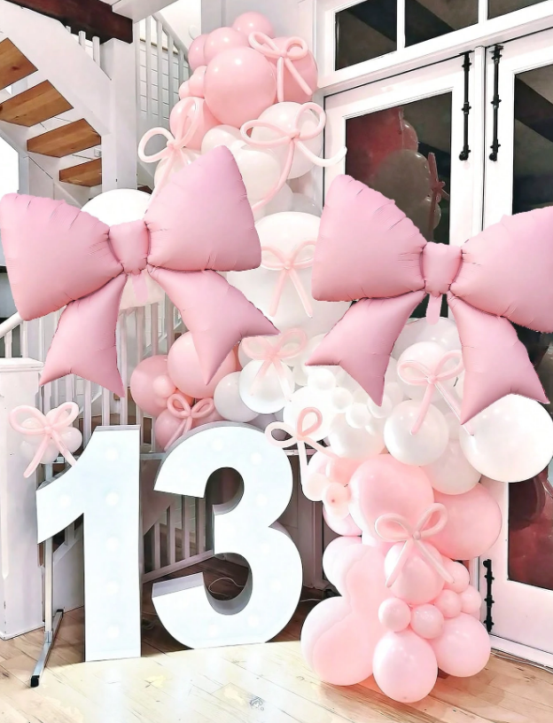 Фолиев балон Панделка, цвят розов, 98 см, 2 бр. в опаковка /Ch/