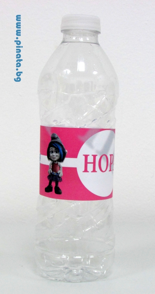 Персонализиран парти етикет за бутилка с вода Смърфовете, 5 бр. в пакет