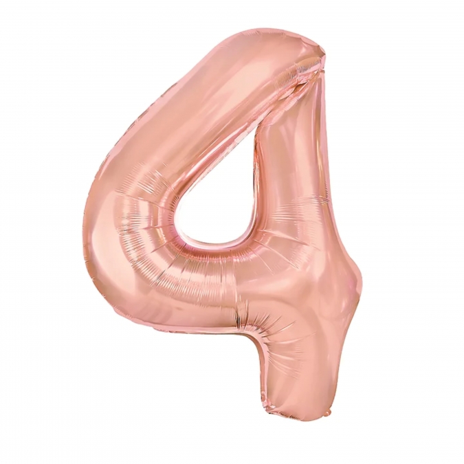 Фолиев балон цифра 2, цвят розово злато, 40см /Pp/