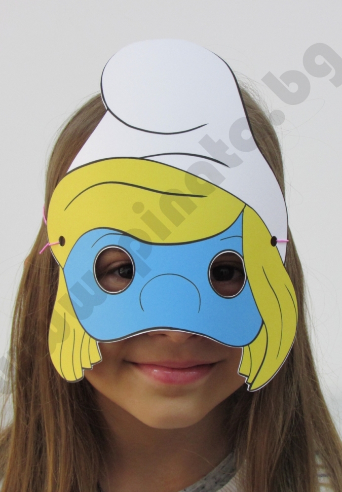 Парти маска Смърфовете, 2 бр. в пакет