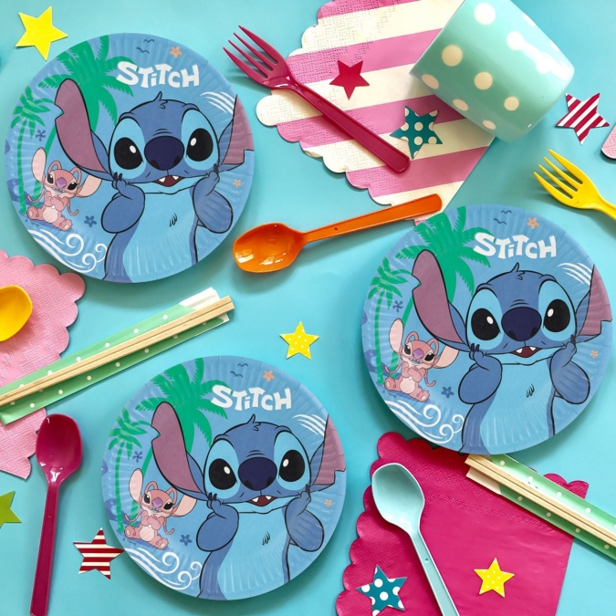 Хартиена чинийка Стич и Ейнджъл, 19,5 см, 6бр. лиценз /Mb/