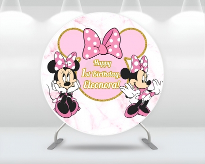 Винил за фон/декорация, Мини Маус, кръг, диаметър 100см