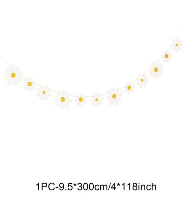 Банер/гирлянд Маргаритки, 12бр. три размера /Ch/