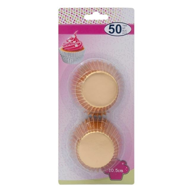 Подложка за печене на мъфини, 50 бр. в опаковка цвят злато /Mb/
