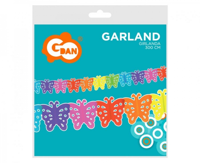 Гирлянд от 3D Пеперуди в различни "Дъга" цветове, 3,60 м. /Gd/