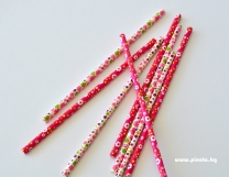 Картонени сламки флорални цветя 8 бр опаковка /mb/